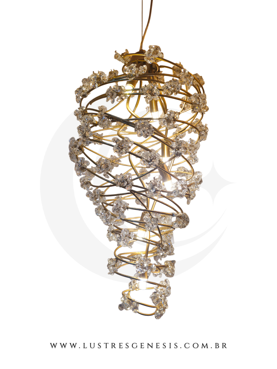 Lustre de Cristal Vega Ø60cm Dourado